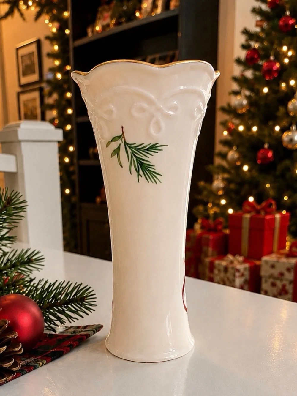 Lenox Christmas Candy Cane Bud Vase